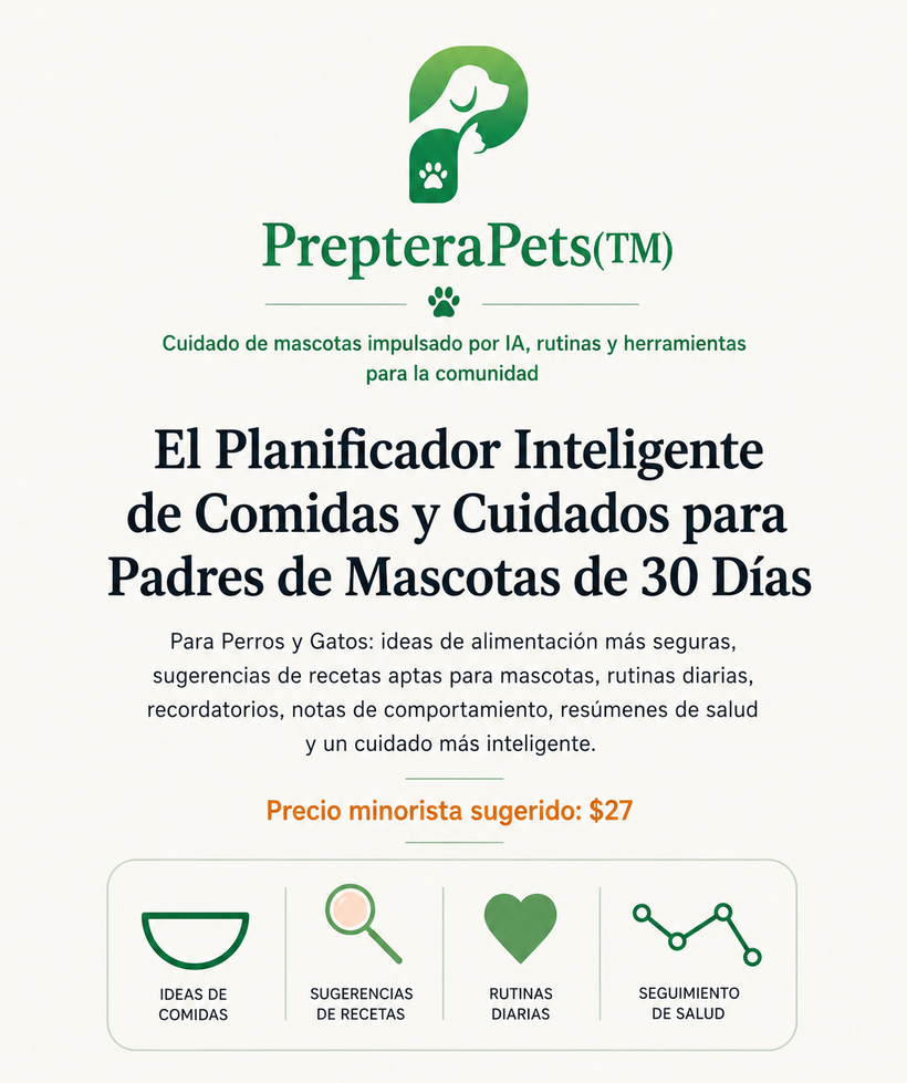 El planificador de comidas y cuidados de 30 días para dueños de mascotas inteligentes