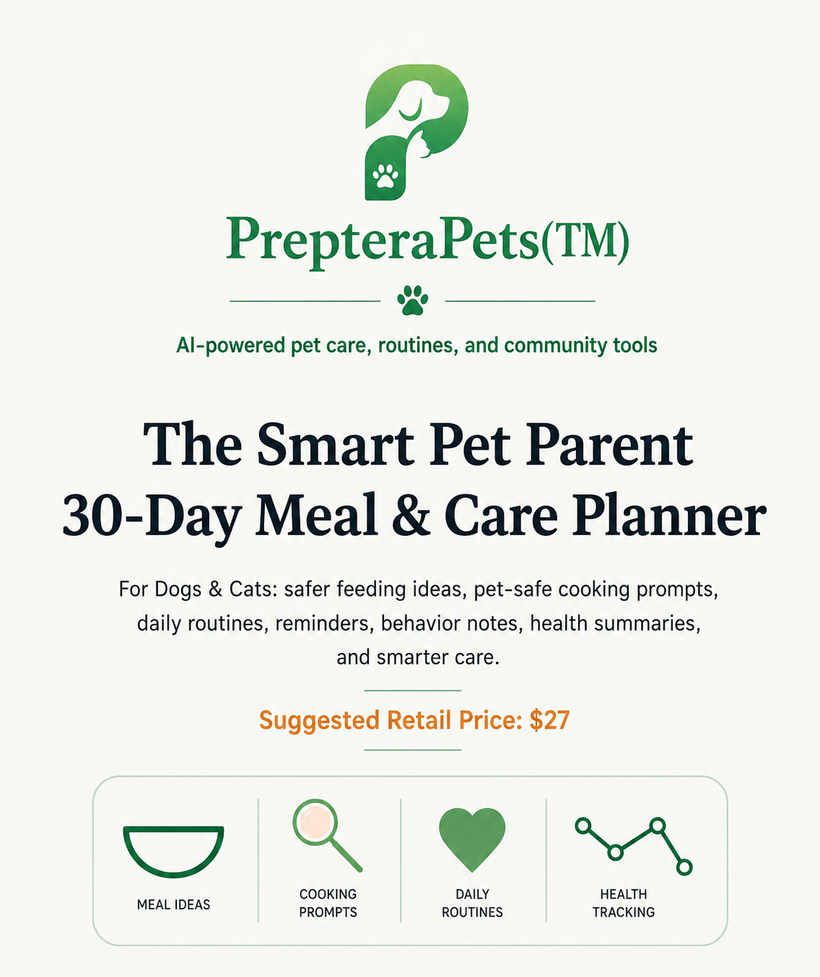 The Smart Pet Parent 30-Day Meal & Care Planner