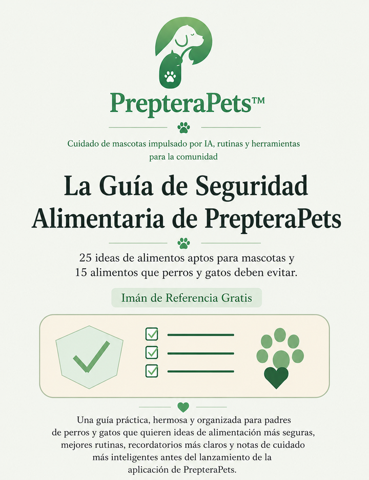La guía rápida de seguridad alimentaria de PrepteraPets™